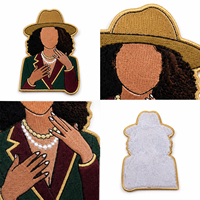 Patch brodé personnalisé pour fille, motif haute densité, badge à thermocoller ou à coudre avec bordure surjetée pour chemise de travail