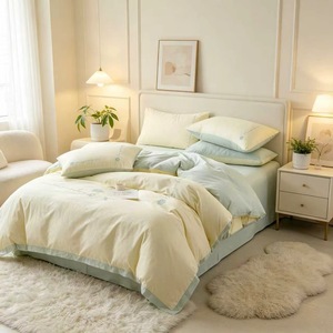 Juego de Ropa de Cama de Poliéster, Simple, Suave, Personalizable, Nórdico, Funda de Edredón, Sábana, Juego de 3 o 4 Piezas para Dormitorio de Estudiantes - Product Image 5