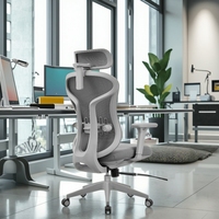 Chaise de bureau ergonomique confortable et réglable en tissu maillé à dossier haut moderne pour bâtiment de bureaux, vente en gros