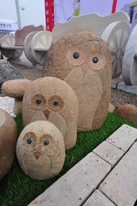Fiume di Roccia Naturale di Pietra Del Gufo Scultura Per La Vendita Giardino Gufo Animale Decorazione - Product Image 2