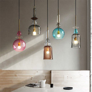 Americano moderno industrial estilo simple diseño colorido bola de cristal colgante lámpara/luz para el hogar - Product Image 6