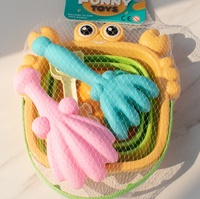 Ensemble de pelle et seau de plage, 4 pièces, en plastique pliable, pour jeux de sable, unisexe, jouets d'extérieur, activités estivales