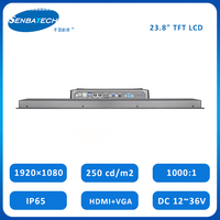 Panel Táctil Industrial TFT LCD de 23.8 Pulgadas J6412, Capacitivo y Resistivo, 1920*1080, 250 Cd/m2, IP65, Montaje en Superficie, Marca OEM