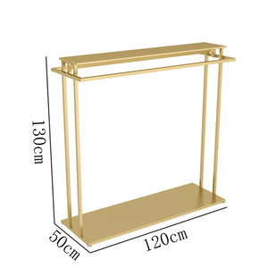 Espositore per <span class=keywords><strong>Abbigliamento</strong></span> Bambini a Doppio Lato da Terra, Appendiabiti Laterale con Divisorio Dorato - Product Image 2