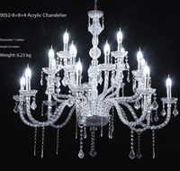 Fournisseur direct d'usine, nouveau lustre en cristal pour mariage, accessoires décoratifs dorés, lampes de mariage en fer forgé, lustre européen.
