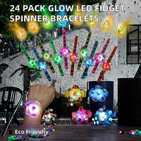 SCIONE Lot de 24 Bracelets LED en plastique écologiques pour enfants de 4 à 8 ans et de 8 à 12 ans – Idéal pour les anniversaires, les fêtes foraines et les cadeaux de sacs surprises