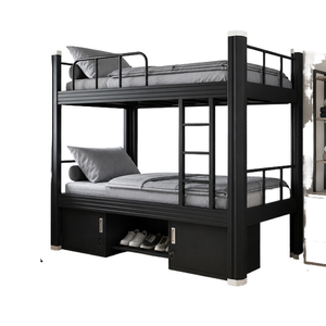 <span class=keywords><strong>Lit</strong></span> <span class=keywords><strong>superposé</strong></span> moderne en acier robuste à double niveau avec escalier de rangement, idéal pour hôtels et dortoirs pour adultes, garantie <span class=keywords><strong>3</strong></span> ans - Product Image 1
