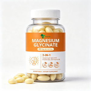 Gélules de glycinate de magnésium 3-en-1 OEM avec vitamines D3 et B6, logo personnalisé, complément alimentaire pour le soutien osseux et la relaxation - Product Image 1