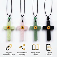 Pendentif intelligent NFC en pierres précieuses, bijoux intelligents NFC pour la lecture de versets bibliques et le partage de cartes de visite numériques