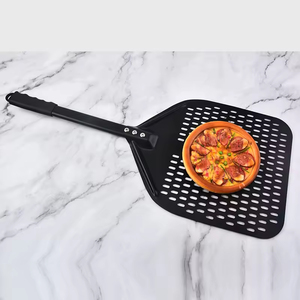 Pala para pizza de acero inoxidable con mango largo y herramienta de transferencia, cortador y espátula desechables para voltear pasteles y pizzas - Product Image 5