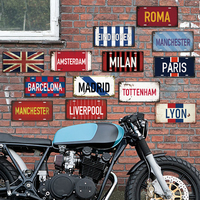 Placa de decoración de matrícula de 15x30cm, cartel de hojalata personalizado Vintage, cartel de Metal de ciudad Vintage, arte de pared Retro decorativo