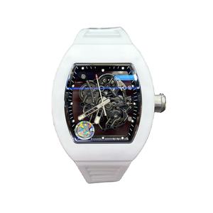 Montre mécanique automatique de luxe haut de gamme, boîtier en fibre de carbone résistant aux rayures, montre pour homme, bracelet en caoutchouc léger - Product Image 1