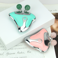 Outil de soins de la peau masseur facial gua sha lumière rouge led gua sha chauffé quartz rose guasha