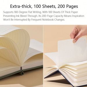 สมุดโน้ต A5 แบบกำหนดเองได้ พร้อมที่ใส่ปากกาแบบหรูหรา ทำจากหนัง PU สำหรับธุรกิจ 100 แผ่น 200 หน้า - Product Image 3