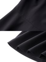 Robe Midi Perlée Libellule Noire Personnalisée pour Femme, Manches Courtes, Col Rond, Coupe Évasée, Élégante, pour Bureau et Affaires – Fabrication OEM/ODM Directe Usine