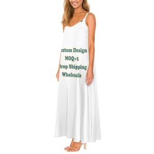 Imprimir bajo demanda Papua Nueva Guinea Slip Maxi vestido Bird of Paradise Beach vestidos mujeres verano Sexy elegante Casual cuello en V vestidos - Product Image 5