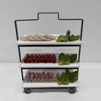 Présentoir moderne en acier riser plateaux en céramique manufacture support de restauration pour buffet de fête de l'après-midi pour hot pot hôtels restaurants