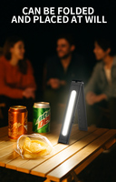 20*COB RGB LED USB-C 300Lumen Senter Jalan 8 Mode Portabel Mini Lampu Sorot Magnet Alat Penggaris