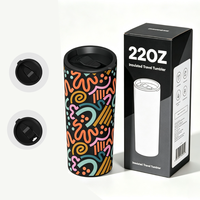 Gobelet isotherme à double paroi personnalisé pour entreprise, 22 oz, sans BPA, avec couvercle coulissant anti-fuite, en acier inoxydable, tasse à eau de voyage