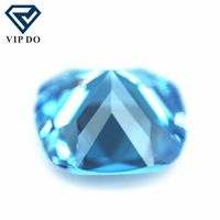 Coussin topaze bleu/bleu aqua de qualité 5A, 3x3-12x12mm, zircone cubique, pierre précieuse en vrac, coussin synthétique, coupe princesse, pierre de zircon CZ