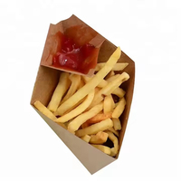 Boîtes à fast-food en papier kraft pour frites, poulet frit, chips, snacks, avec revêtement UV, emballage recyclable