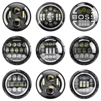 Système d'éclairage de moto tout-terrain Auto Hi-lo avec lentille DRL jaune et blanche, phares LED ronds de 7 pouces pour Jeep Wrangler JK JL
