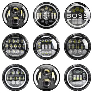 Système d'éclairage de moto tout-terrain Auto Hi-lo avec lentille DRL jaune et blanche, phares LED ronds de 7 pouces pour Jeep Wrangler JK JL - Product Image 5