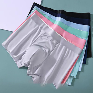Vendita calda di biancheria intima da uomo senza cuciture di seta di ghiaccio a vita media senza tracce alto elastico <span class=keywords><strong>Boxer</strong></span> per uomo - Product Image 1