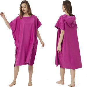 Poncho de plage à capuche pour adultes, super absorbant, pour le surf, serviette de change pour combinaison de plongée avec capuche, vente en gros OEM - Product Image 4