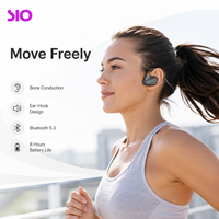   Casque audio à conduction osseuse sportif avec connexion multipoint 5.3, autonomie de 8 heures, réduction du bruit, prise en charge de la musique et fonction d'appel
