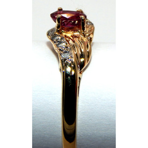 Anello con diamanti e rubino in oro 14k - Product Image 2