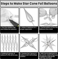 Ballons en aluminium argenté en forme d'étoile, 22/40 pouces, décorations de fête colorées, 50 pièces/sac pour adolescents