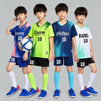 Maillots de football personnalisés OEM pour enfants et jeunes, respirants, grandes tailles, ensemble imprimé avec numéro d'équipe, tenue de football à manches courtes pour garçons, séchage rapide