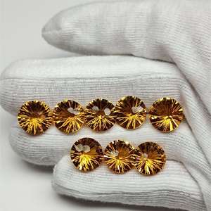 Zafiro Dorado de Alta Calidad, Tratado Térmicamente, Creado en Laboratorio, 10x10 mm, Corte Fuegos Artificiales, Nuevo Producto - Product Image 5