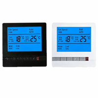 Unité de commande HVAC programmable hebdomadaire 7 jours avec écran LCD grand format à contraste élevé, thermostat ABS et ventilateur, anti-interférence MCU
