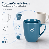 Vente en gros de tasses à café en céramique personnalisées avec logo par sublimation, blanches, 10 oz, cadeau promotionnel, intérieur coloré, tasse en céramique 11 oz avec poignée