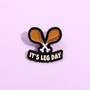 Bán Buôn Tùy Chỉnh Kim Loại Gà Ve Áo Pins Nó Là Chân Ngày Men Pin Với Thiết Kế Riêng Mềm Cứng Đúc Kỹ Thuật Thực Phẩm Logo Đùi - Product Image 4