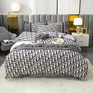 90g luxury 100% polyester 3 piece duvet cover flat sheet bedding set