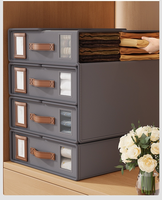 Panier de rangement pliable en lin beige moderne de qualité supérieure, avec ouverture Velcro, 3 couches respirantes, pour lit