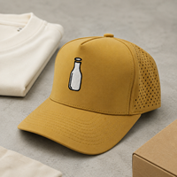 Casquette de golf 5 panneaux personnalisable avec broderie OEM, faible MOQ, en coton premium, avec corde, boucle réglable, style rétro, unisexe