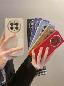 Pour Mate60pro étui de téléphone en cuir motif camélia P50 lentille en métal tout compris Magic5 protection - Product Image 2