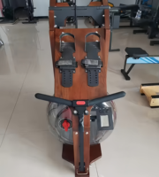 Rameur d'intérieur pliable en bois et rameur à air |   Salle de sport à domicile avec moniteur numérique LCD