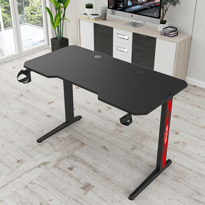 Moderne Möbel Home Office <span class=keywords><strong>Computer</strong></span> tisch mit Kopfhörer haken T-Form Schwarz Großer langer Desktop Ergonomischer <span class=keywords><strong>Computer</strong></span> tisch - Product Image 4