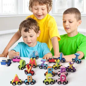 Nouveau Style Train magnétique avec numérique et lettre jouets de transport magnétique Train en bois jouet jouets éducatifs pour enfant
