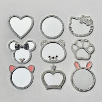 Nouvelle coque de téléphone DIY effet miroir électroplaqué, motif cœur, avec accessoires bijoux, incrustations de diamants, papillon, tête de lapin et embellisseur d'objectif