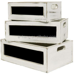 HOT SALE Distressed <strong>White</strong> <strong>Wood</strong> Nesting Storage <strong>Crates</strong> with Chalkboard Panels <strong>wood</strong> storage <strong>crate</strong> - Product Image 3