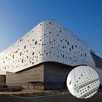 Panneau en aluminium perforé pour façade de bâtiment, découpe laser décorative personnalisée par le fabricant, matériau de construction, mur-rideau métallique