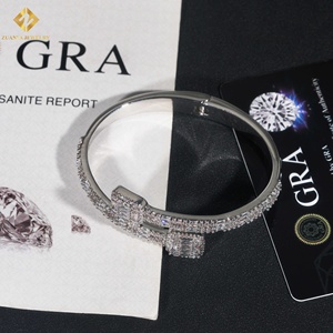 GRA Certificate Jewelry <b>Iced</b> Out Moissanite Bangle 925 Silver VVS Hiphop Bangle Pass Diamond Tester Fast Shipping - Product Image 3