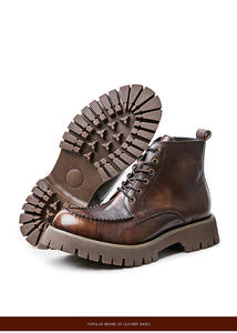 2026 Men's Leather <b>Boots</b> Fashionable Cowhide Colored Leather <b>Boots</b> - High-Quality <b>Boots</b> with Increased Height men's chukka <b>boots</b> - Product Image 6