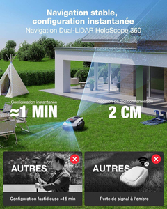 Tondeuse à gazon robotisée ECOVACS GOAT O1200 avec 360° °   Cartographie double LiDAR, évitement d'obstacles 3D par IA et tonte automatique sans délimitation - Product Image 3